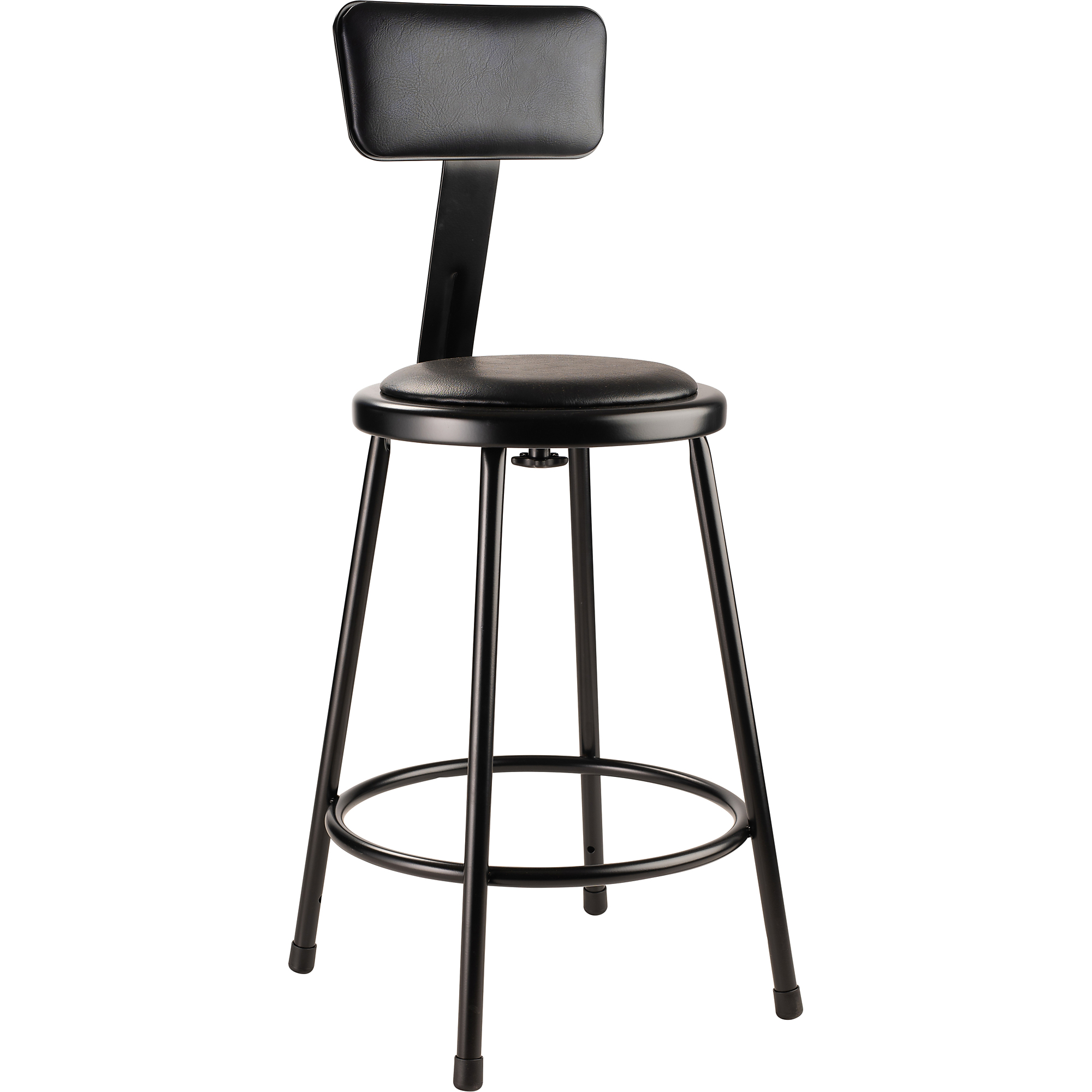 National Public Seating, 24in.Vinyl Steel Stool Backrest, Primary Color Black, Included (qty.) 1, Seating Type Office Stool, Model# 6424B-10